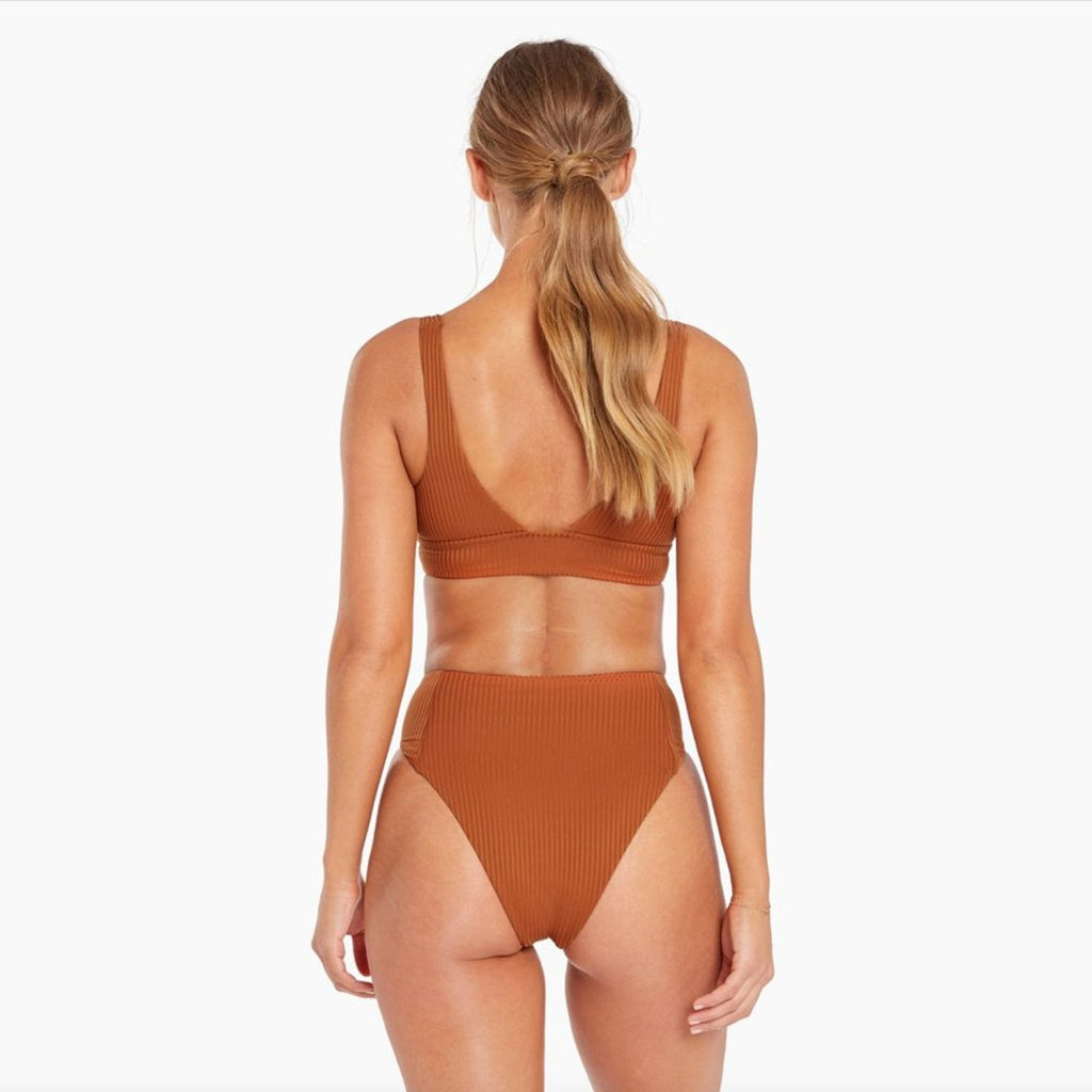 Vitamin A Swimwear Sienna High Waist Bikini Bottom - Chai EcoRib | Alternate view