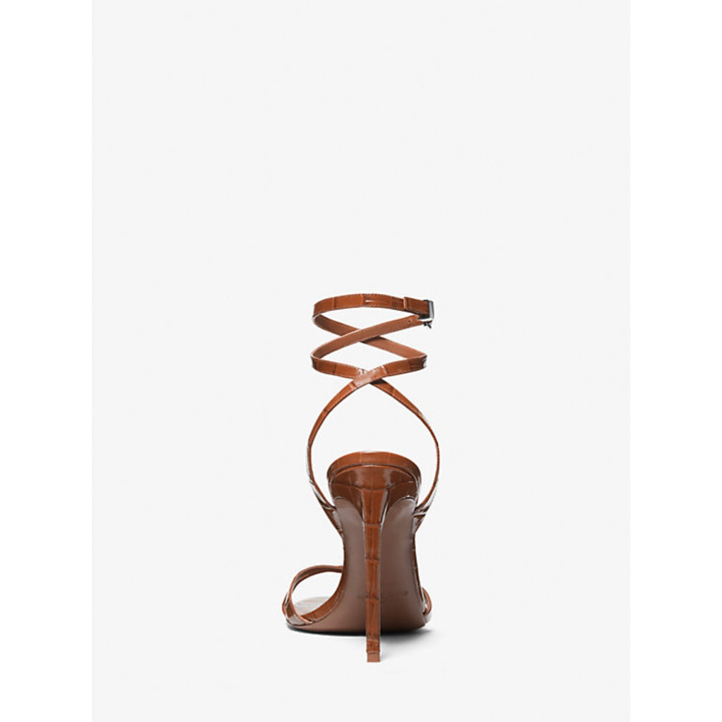 Michael Kors Collection Chrissy Crocodile Leather Sandal - Chestnut | Alternate view