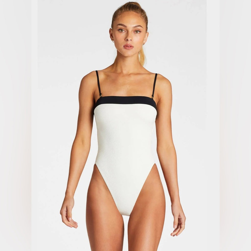 Vitamin A Swimwear Dea Bandeau One Piece - EcoTex Ibiza White | Front view