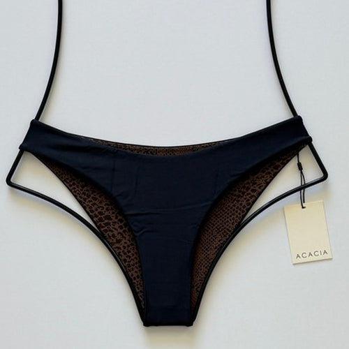 Acacia Swimwear Zuma Bikini Bottom - Licorice - High Cut Moderate | Front view