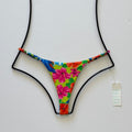 Frankies Bikinis Hope Floral Skimpy Bikini Bottom - Neon Surfer | Front view