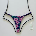 Frankies Bikinis Hope Shine Skimpy Bikini Bottom - Purple Hibiscus | Front view