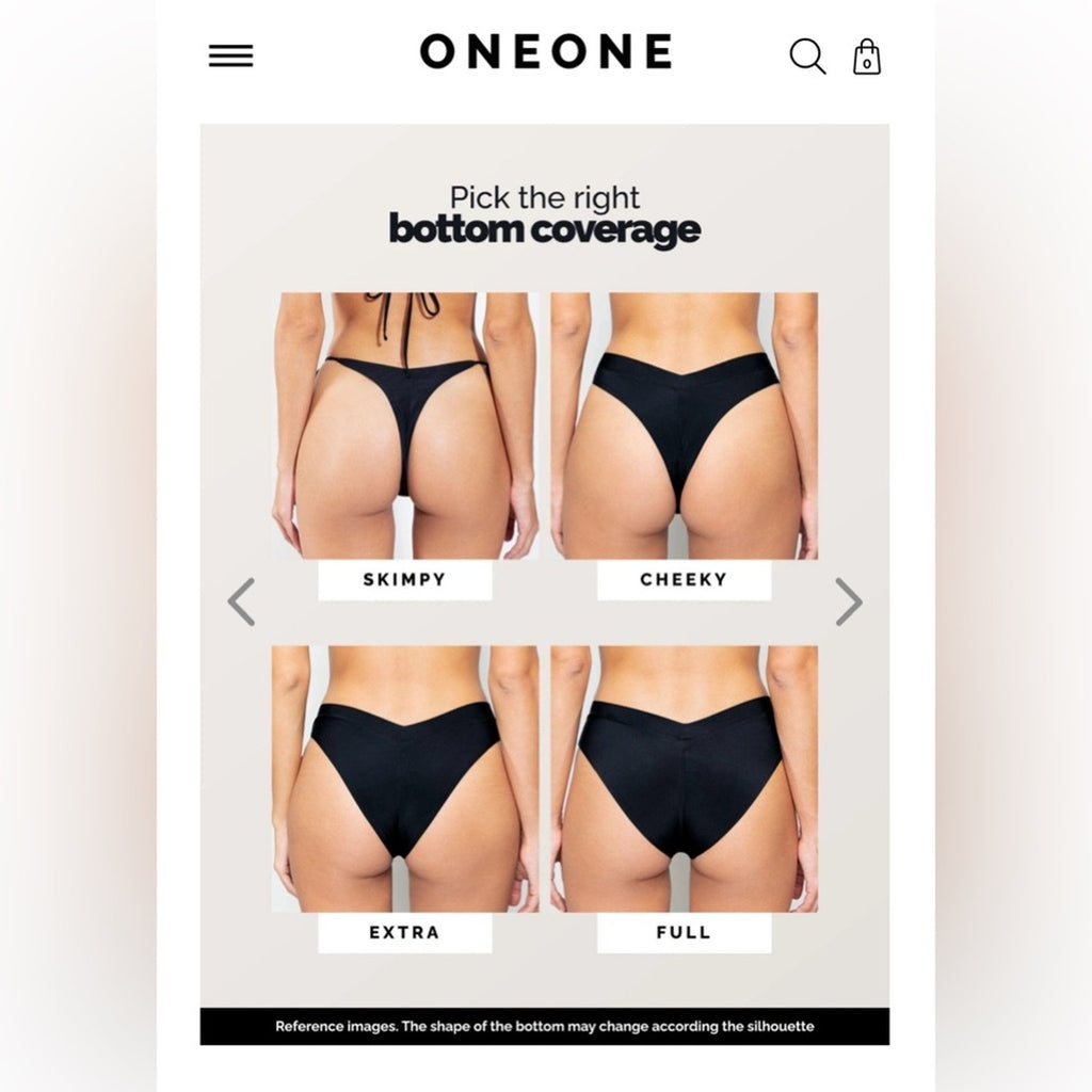 OneOne Swimwear Heidi Skimpy Bikini Bottom – White Ribbed | Alternate view