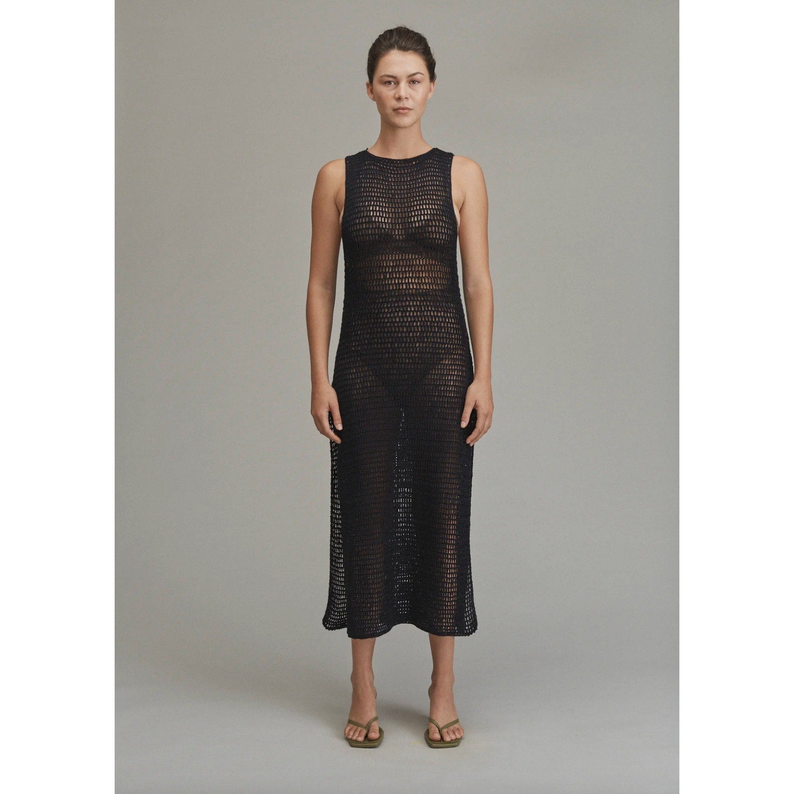 Acacia Swimwear Sybil Crochet Dress - Licorice | Front view