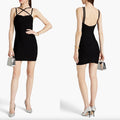 Hervé Léger Bandage Mini Dress - Crisscross Straps - Black | Front view