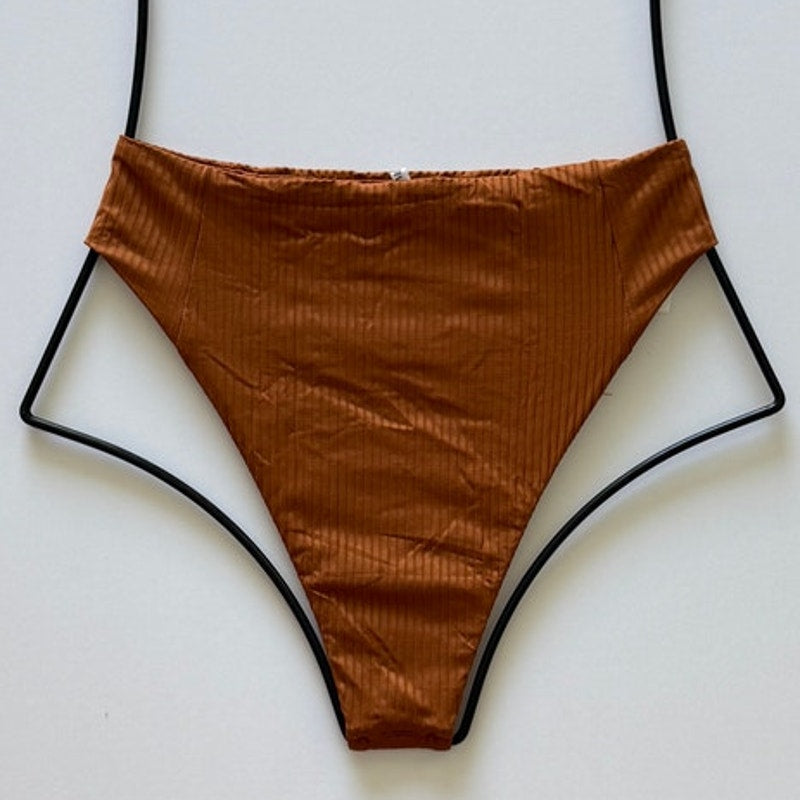 Vitamin A Swimwear Sienna High Waist Bikini Bottom - Chai EcoRib | Alternate view