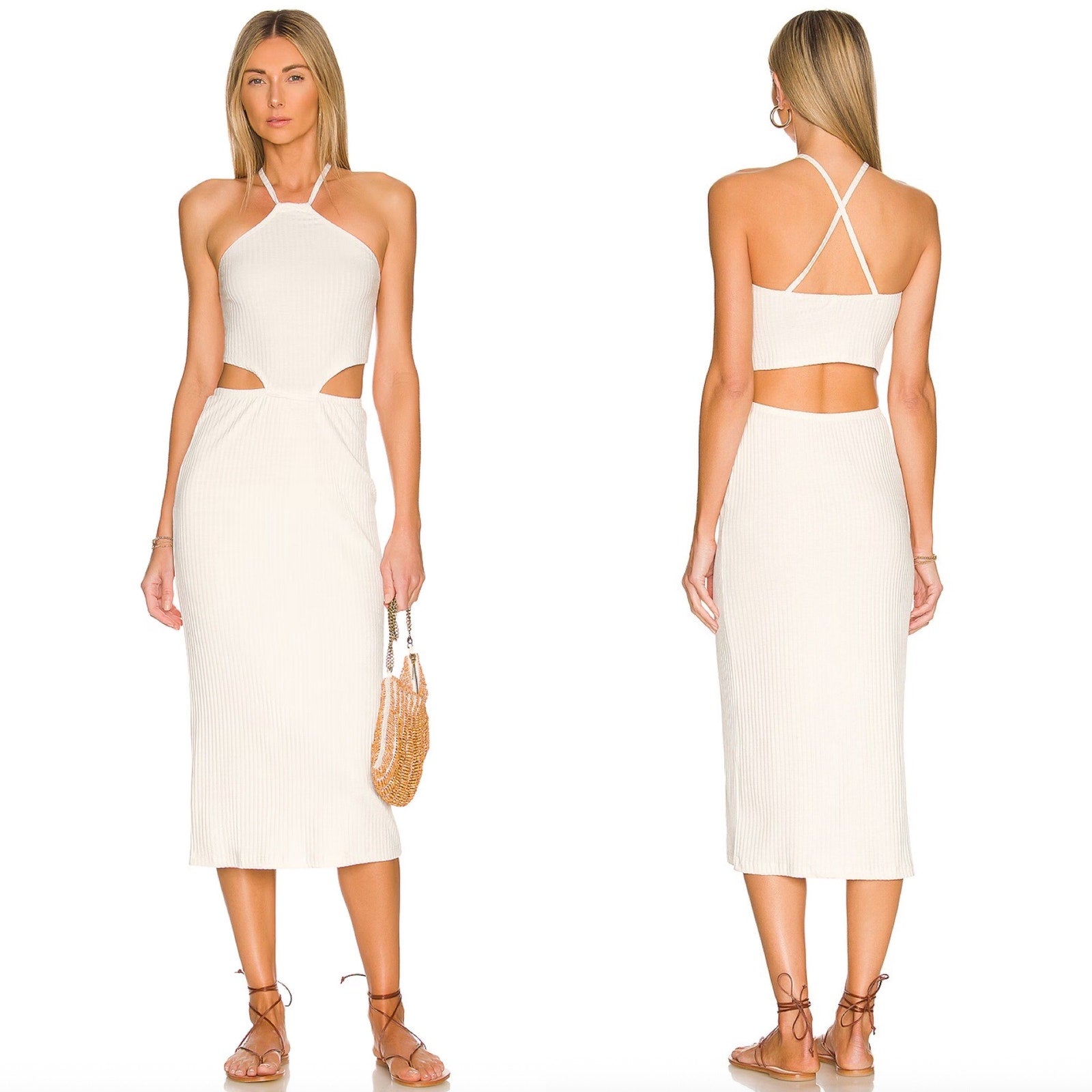 LNA Clothing Emmy Midi Dress | Back view