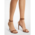 Michael Kors Collection Chrissy Crocodile Leather Sandal - Chestnut | Front view