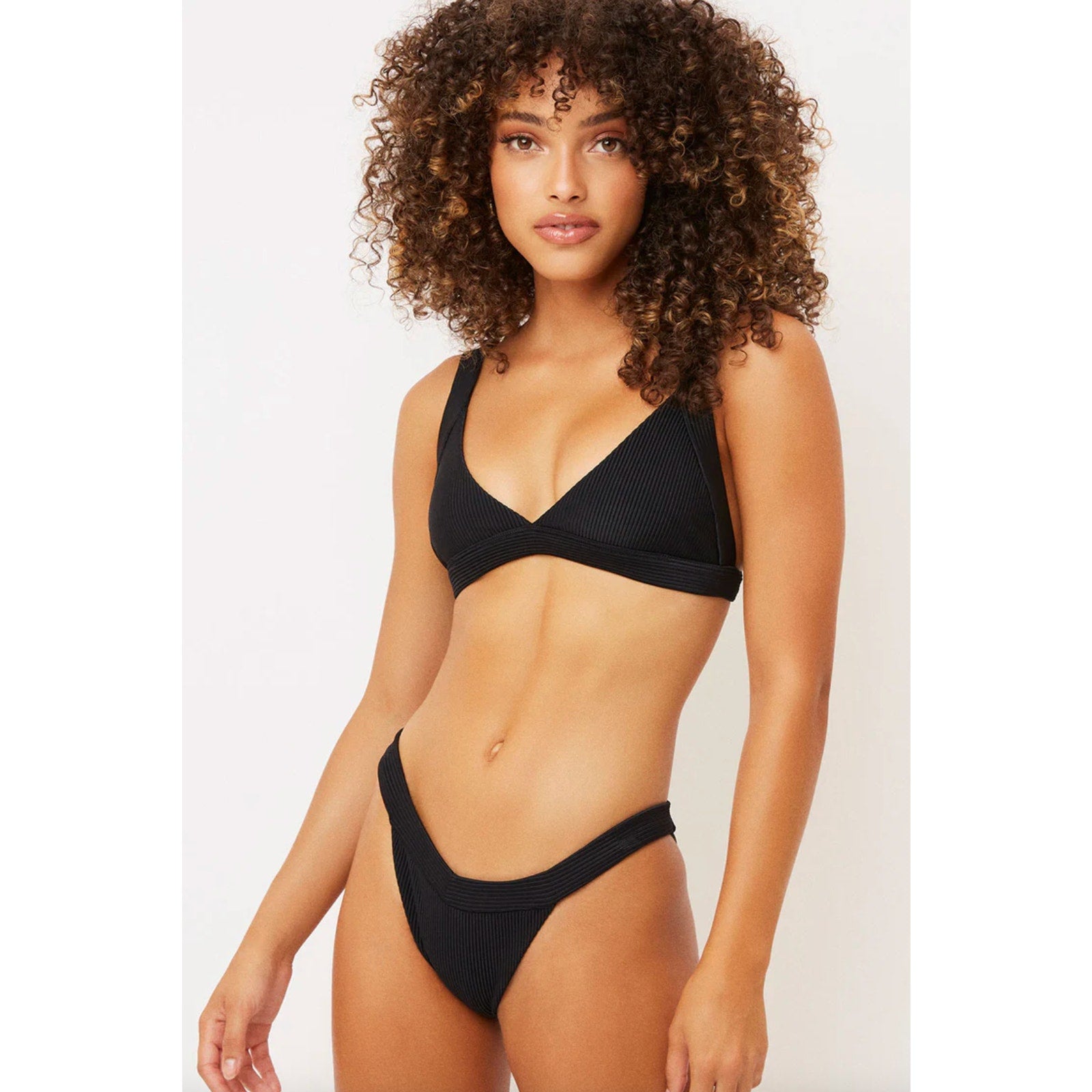 Frankies Bikinis Grace Cheeky Bikini Bottom - Black | Alternate view