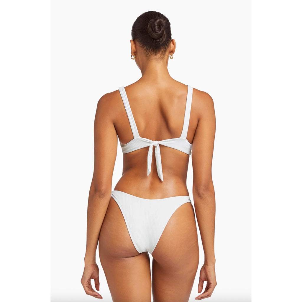 Vitamin A Swimwear California High Leg Bikini Bottom - White EcoRib | Front view