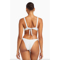 Vitamin A Swimwear California High Leg Bikini Bottom - White EcoRib | Front view