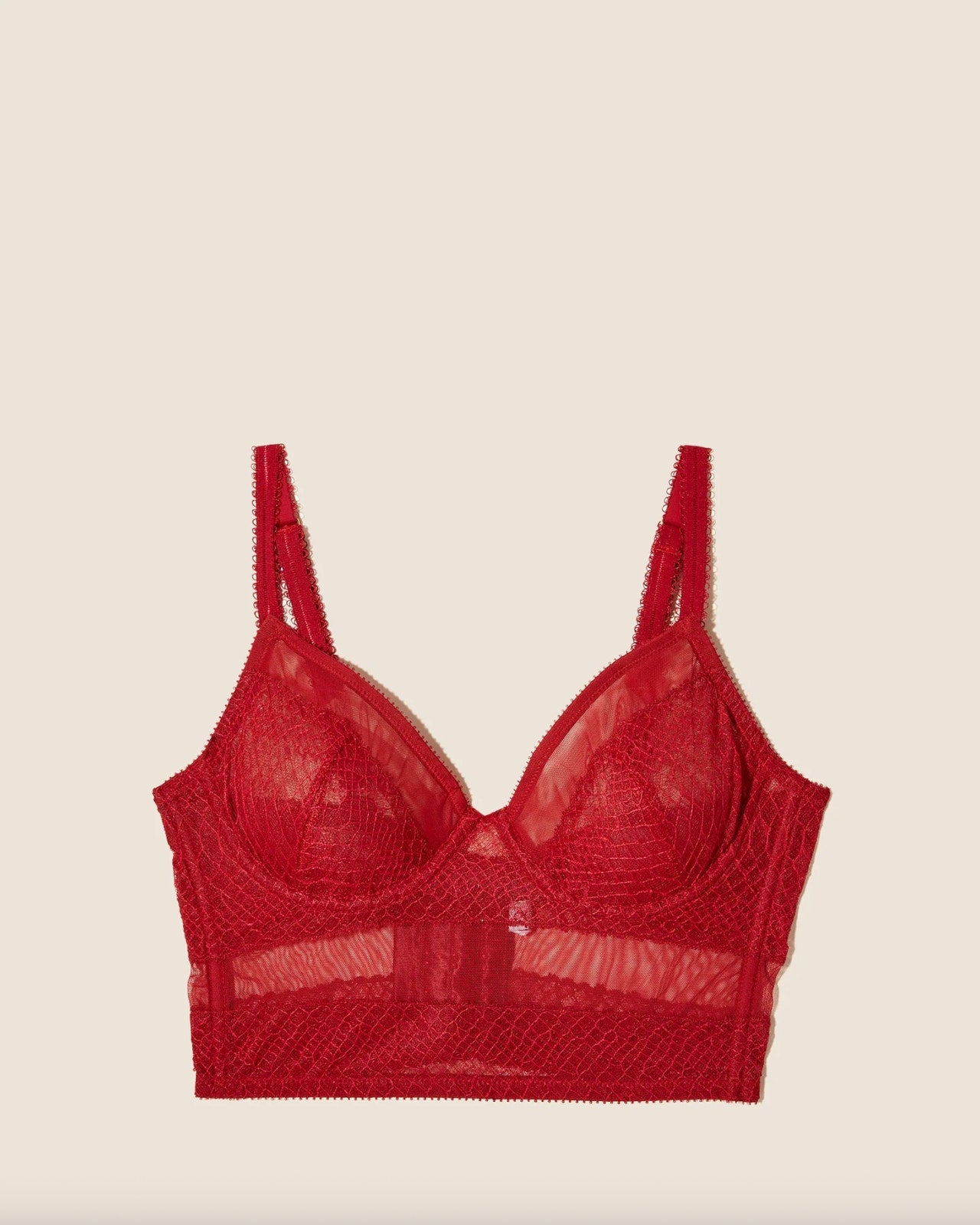 Cosabella - Sultra Underwire Bra - Sindoor Red - Lace Longline | Front view