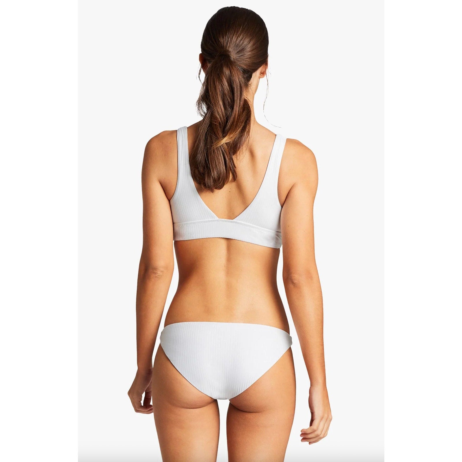 Vitamin A Swimwear Sienna Tank Bikini Top - White EcoRib | Back view