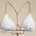 ViX Paula Hermanny ViX Swimwear Solid Brooke T Back Bikini Top in White | Front view