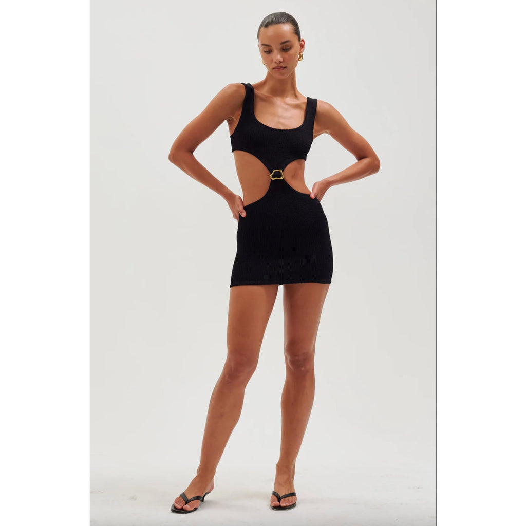 Reina Olga x Ronny Kobo Augusta Dress - Black | Front view