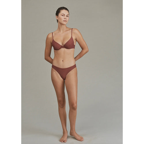 Acacia Swimwear Manhattan Dual Ribbed Bikini Top - Rouge | Front view