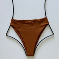 Vitamin A Swimwear Sienna High Waist Bikini Bottom - Chai EcoRib | Front view