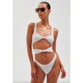Reina Olga x Ronny Kobo Corset Knot One Piece - White | Front view