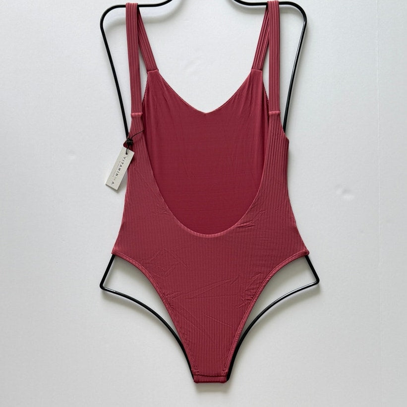 Vitamin A Swimwear Leah One Piece - Havana Rose EcoRib | Back view