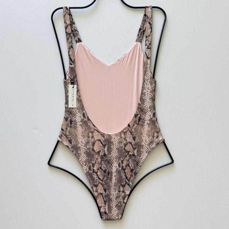 Vitamin A Swimwear Leah One Piece - Levisa Snake | Back view