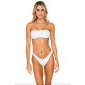 Luli Fama Buleria High Leg Brazilian Bikini Bottom – Ivory | Front view