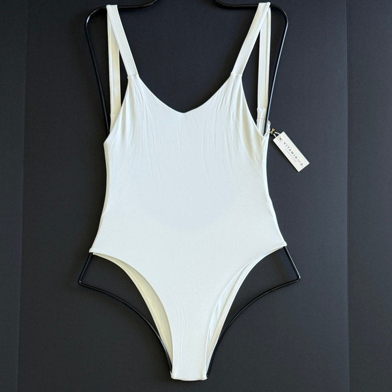 Vitamin A Swimwear Leah One Piece - White EcoLux | Front view