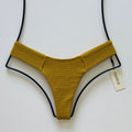 Montce Swim Micro Scrunch Uno Bikini Bottom – Key Lime | Front view