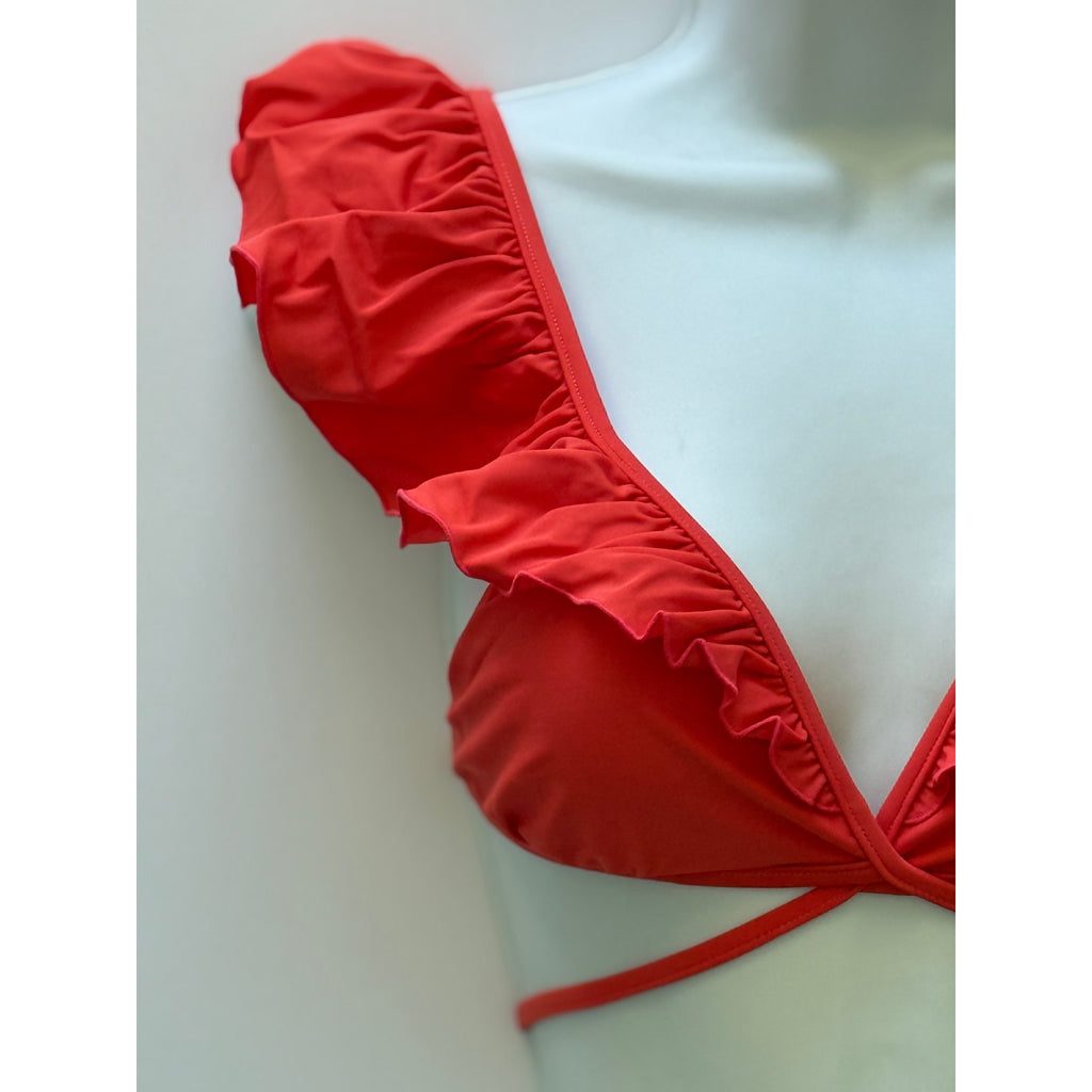Beach Bunny Swimwear Scarlette Wrap Bikini Top - Poppy | Back view