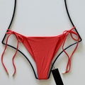 INDAH Swim Collin Tie Side Bikini Bottom - Coral | Front view