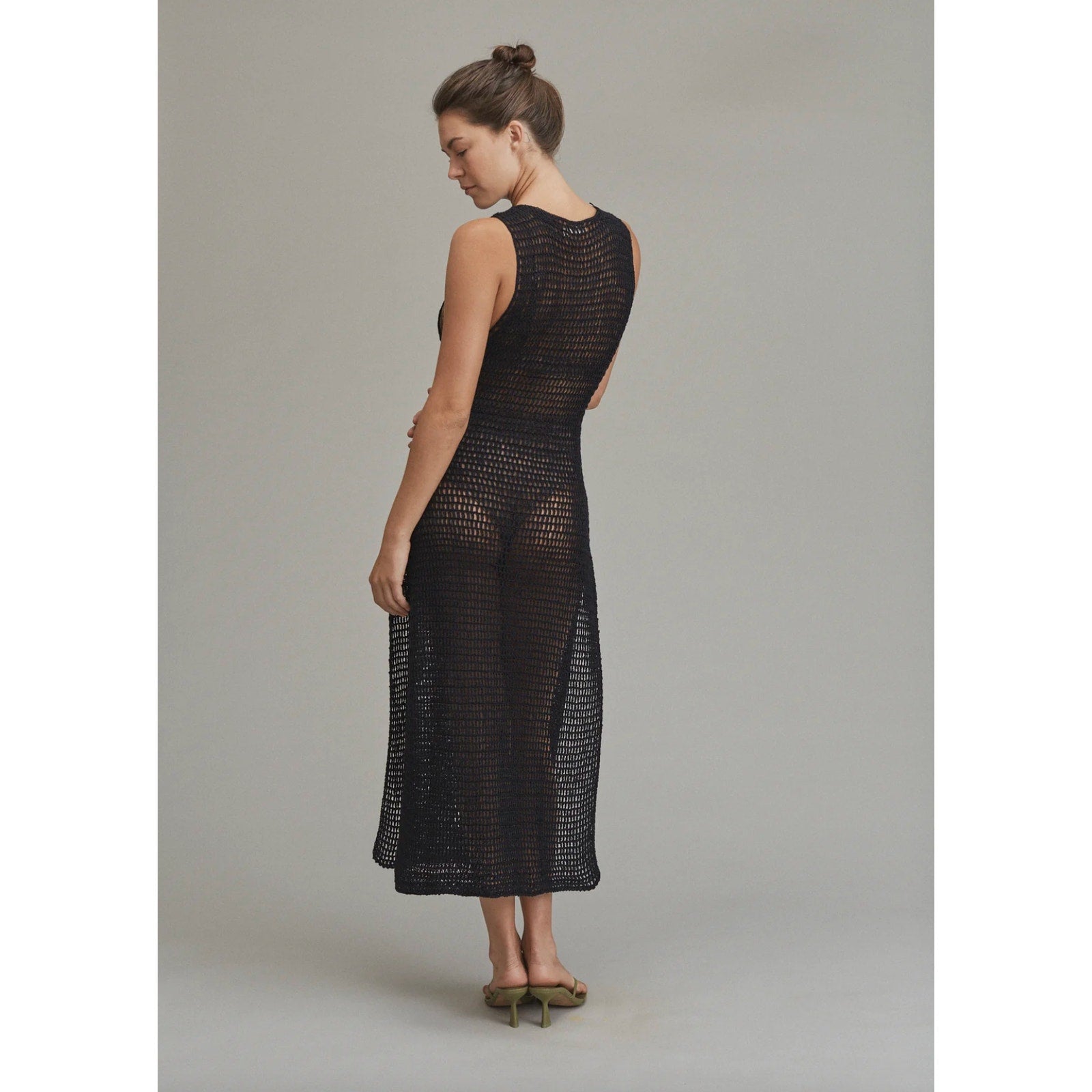 Acacia Swimwear Sybil Crochet Dress - Licorice | Back view