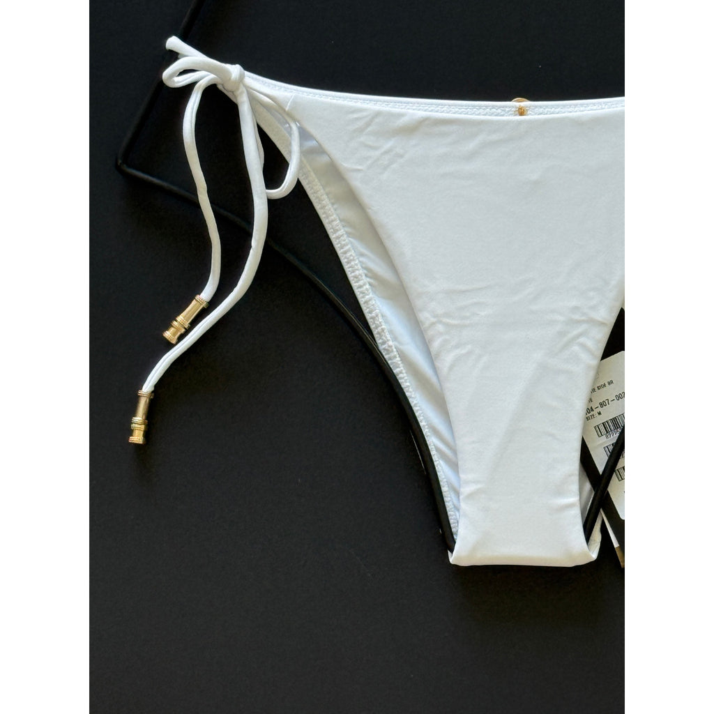 ViX Paula Hermanny ViX Swimwear Lucy Tie Side Bikini Bottom - White | Back view