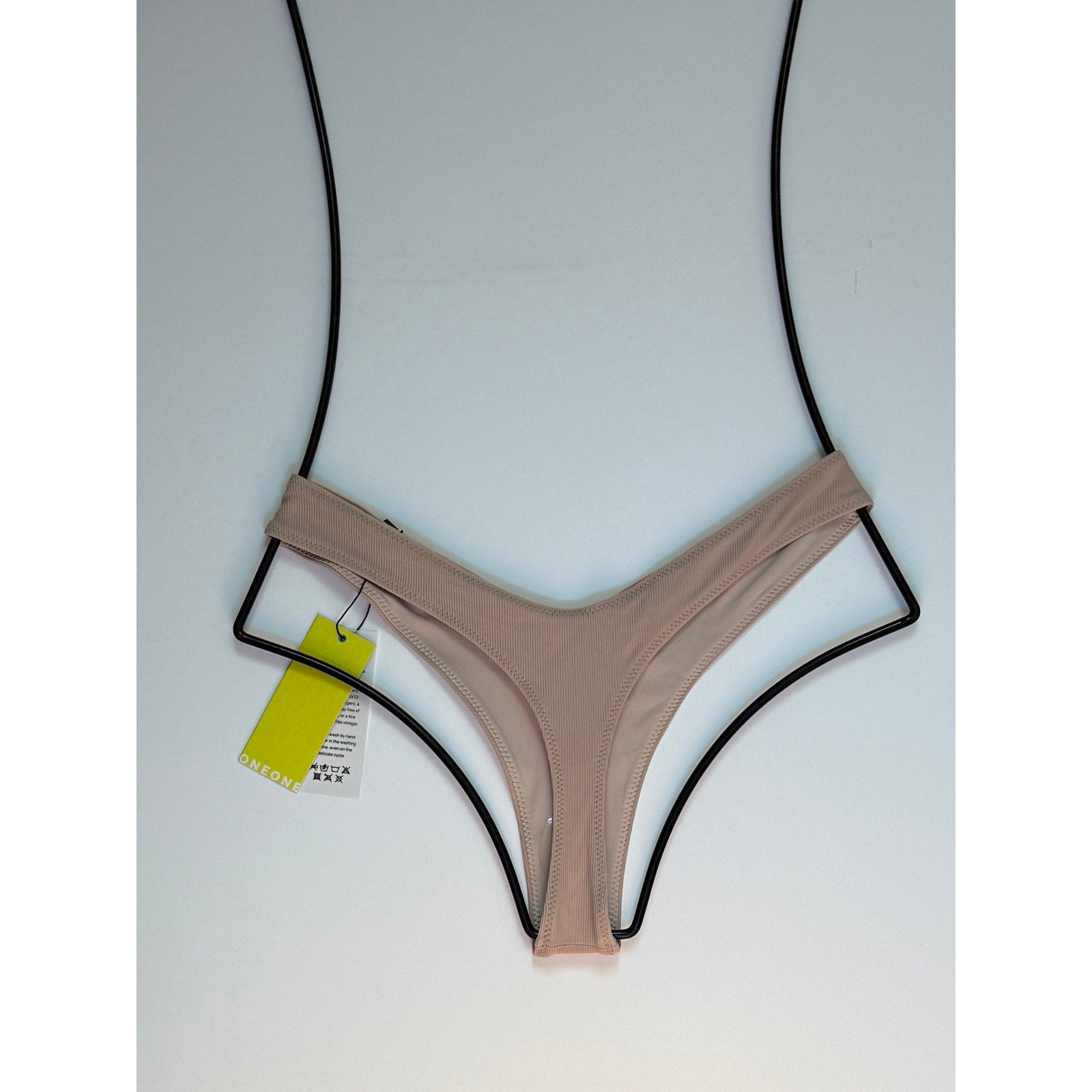 OneOne Swimwear Heidi Skimpy Bikini Bottom – Sand Ribbed | Alternate view