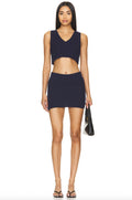 Lovers + Friends Lovers & Friends Tristen Cable Knit Skirt Set - Navy | Front view