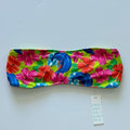Frankies Bikinis Jean Floral Bandeau Bikini Top - Neon Surfer | Front view