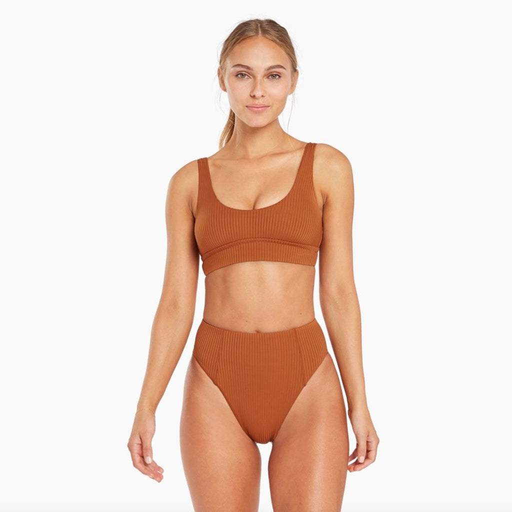 Vitamin A Swimwear Sienna High Waist Bikini Bottom - Chai EcoRib | Alternate view