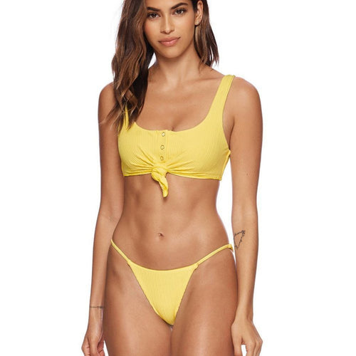 Beach Bunny Swimwear Jordan Tango Bikini Bottom - Lemon | Alternate view
