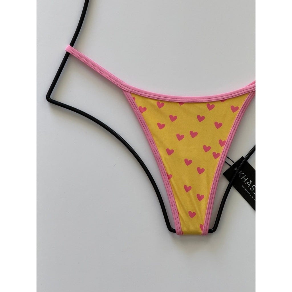 Khassani Swim Tiny Tanga Bikini Bottom - Hearts