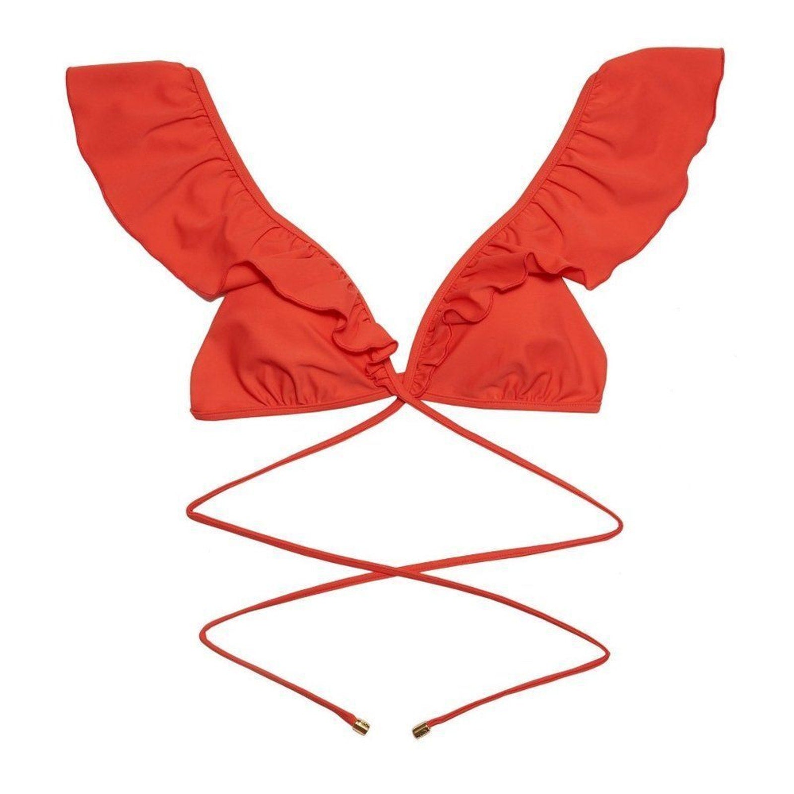 Beach Bunny Swimwear Scarlette Wrap Bikini Top - Poppy | Alternate view