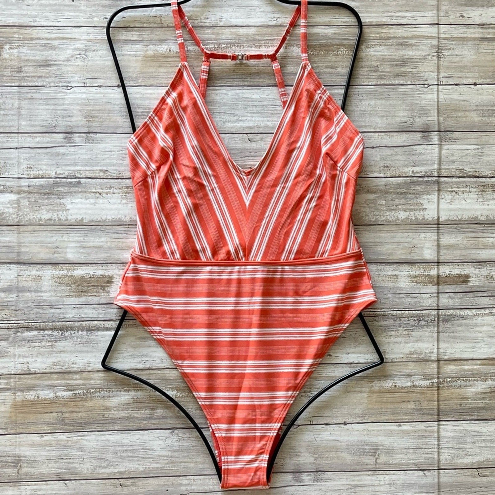 MINKPINK Haiti Coral Stripe One Piece | Front view