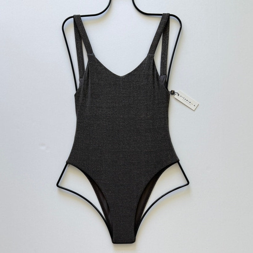 Vitamin A Swimwear Leah One Piece - Graphite Metallic | Front view