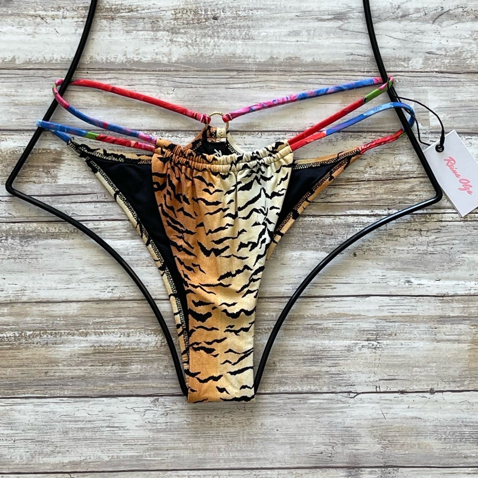 Reina Olga Tropicana Skimpy Bikini Bottom Animal Print | Front view
