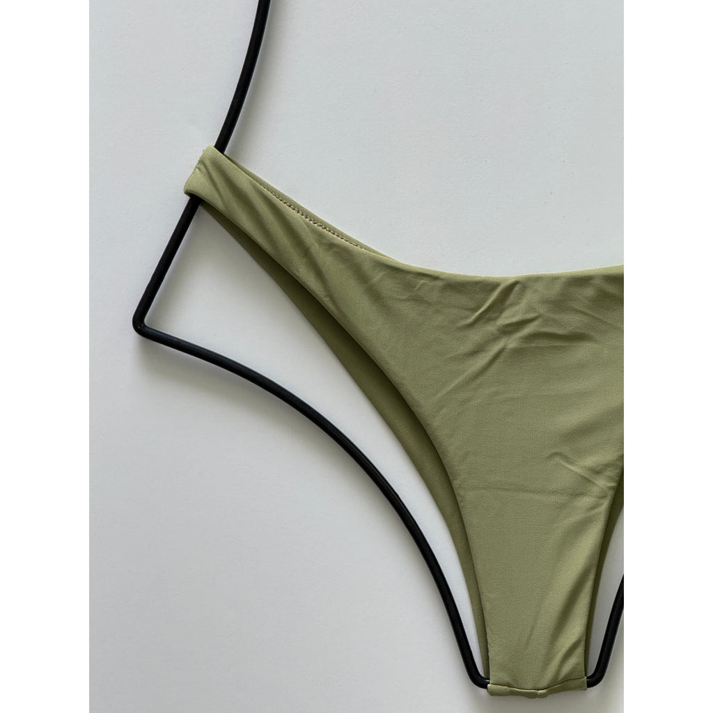ViX Paula Hermanny ViX Swimwear Basic Cheeky Bikini Bottom - Olive | Back view