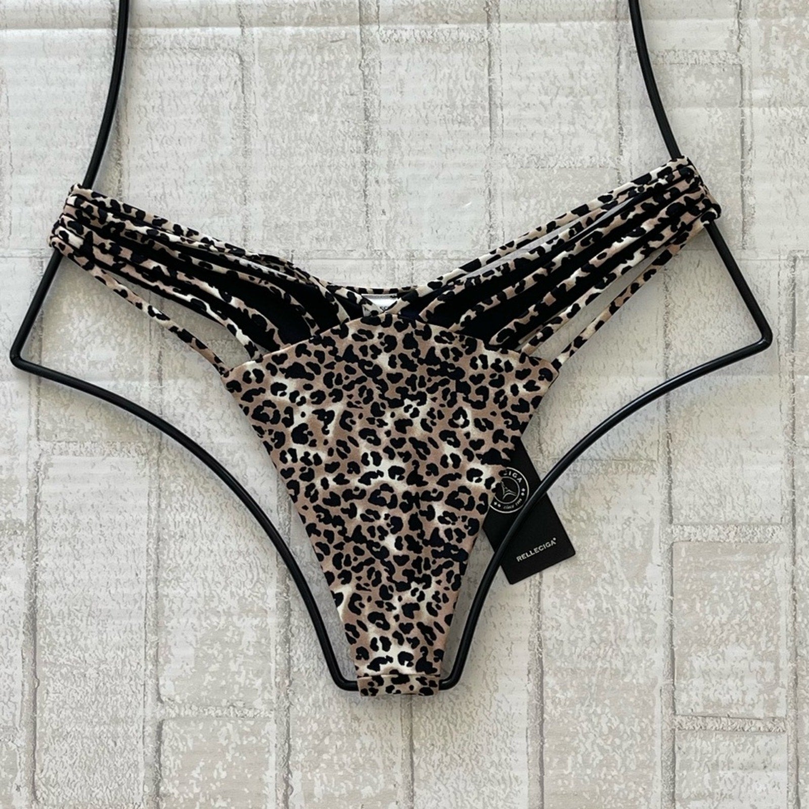 RELLECIGA Swim Strappy Thong Bikini Bottom | Front view