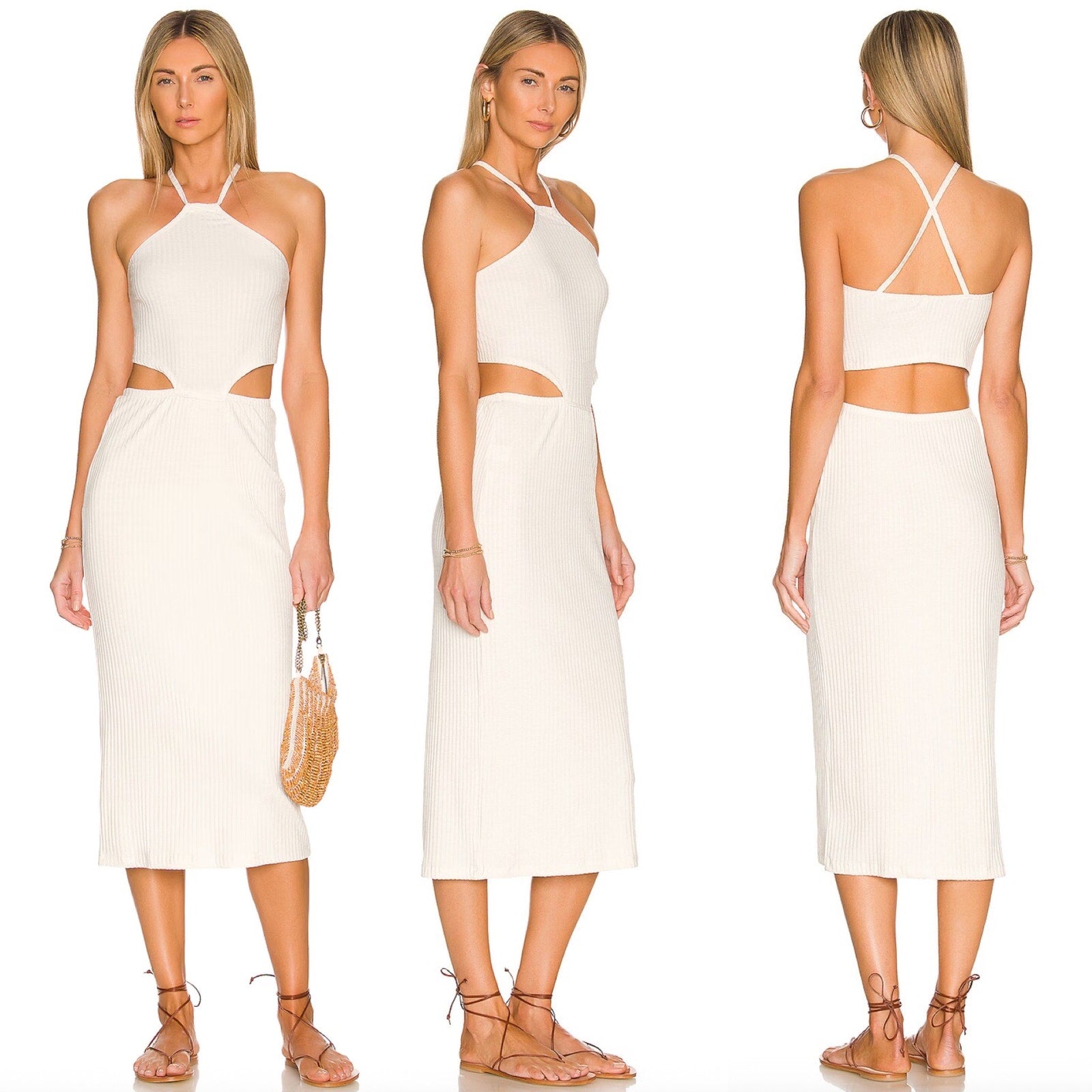 LNA Clothing Emmy Midi Dress | Front view