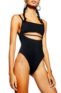 Topshop One Piece - Topshop Neoprene One Piece in Black