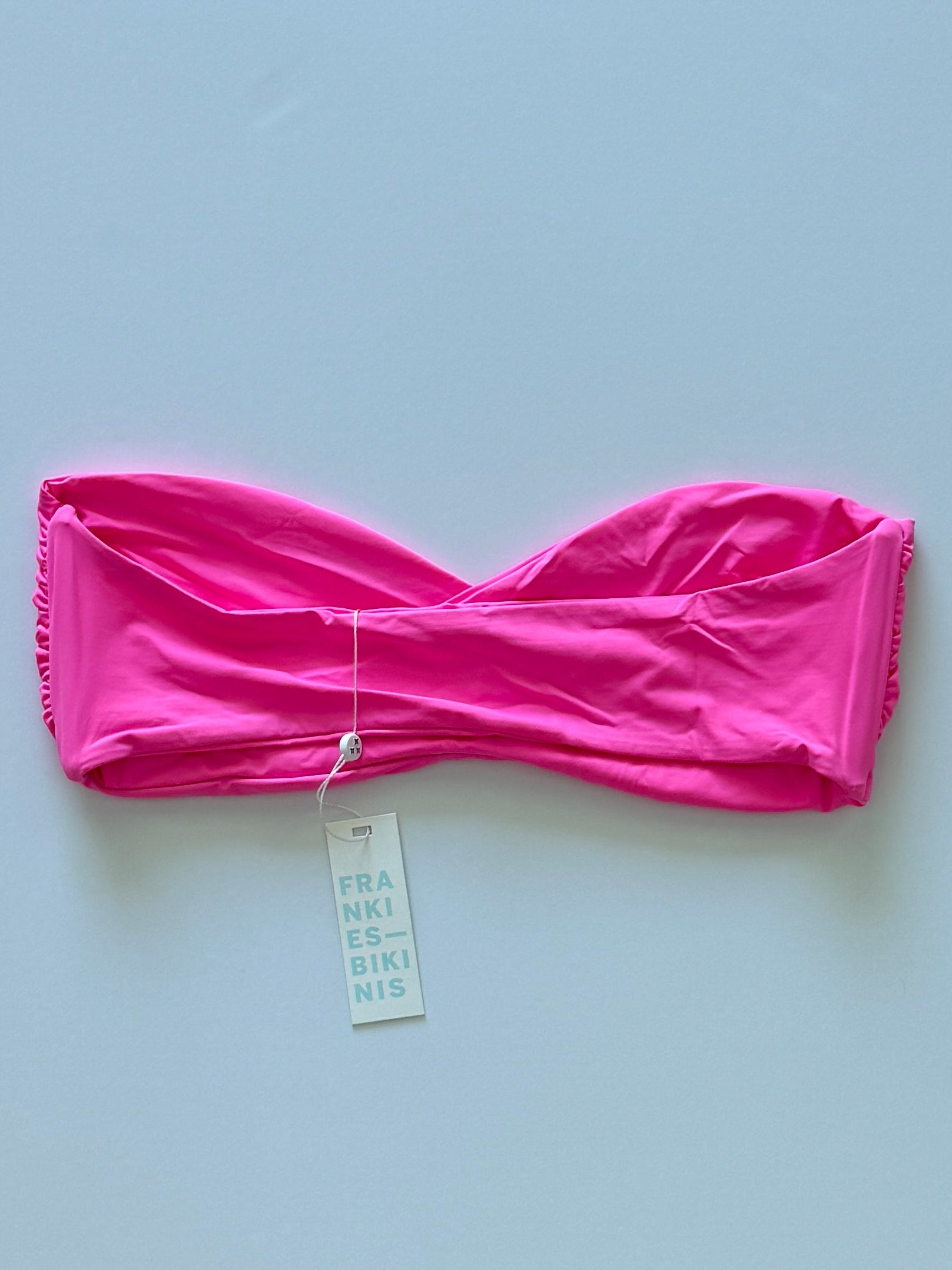 Frankies Bikinis Margo Strapless Bandeau Bikini Top - Pink Punch | Back view