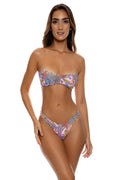 Luli Fama Bikini Top - Luli Fama Gold V Ring Bandeau Bikini Top in Pinkin’ About You