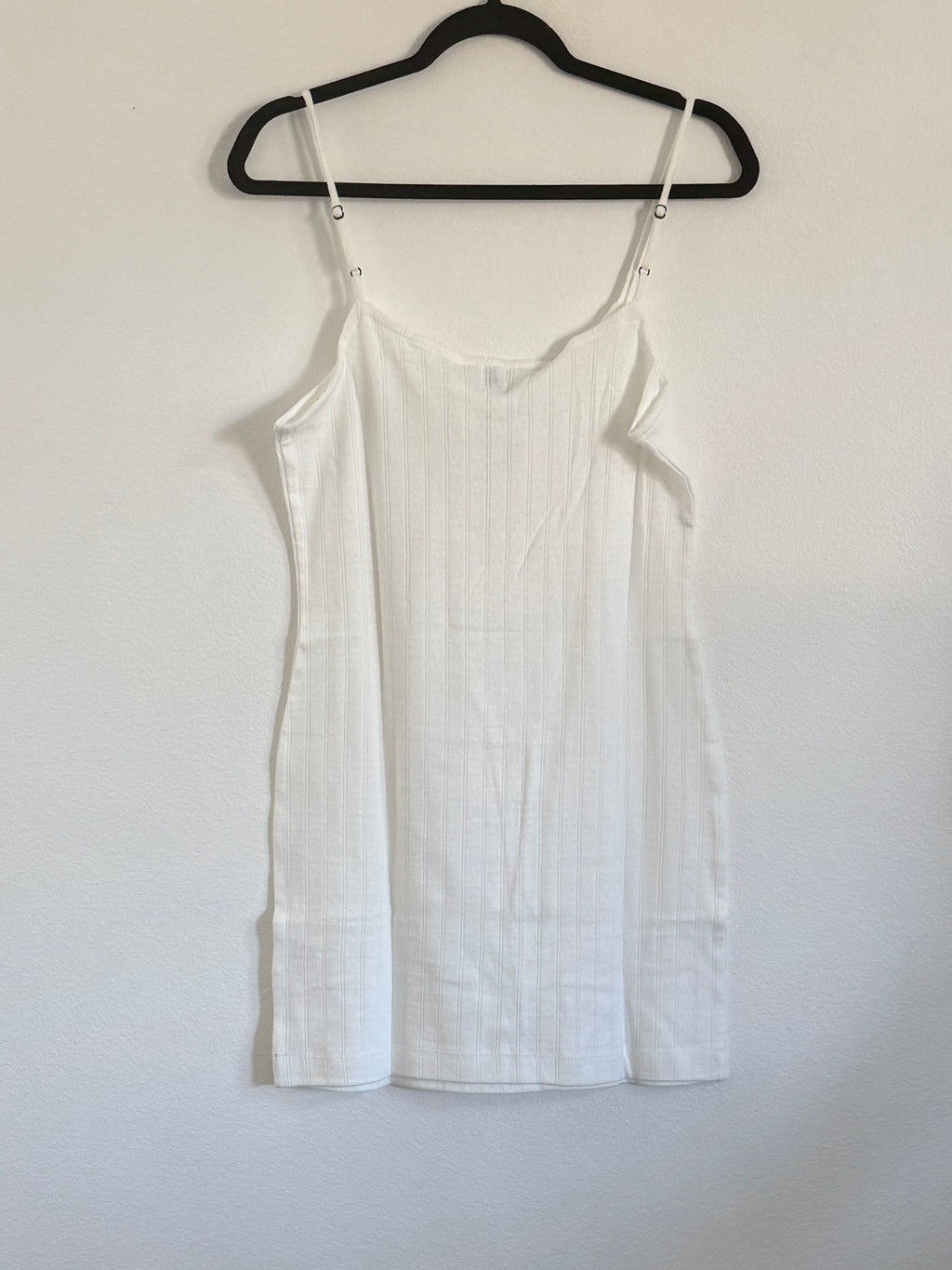 Leset Pointelle Tie Front Mini Dress – White | Alternate view