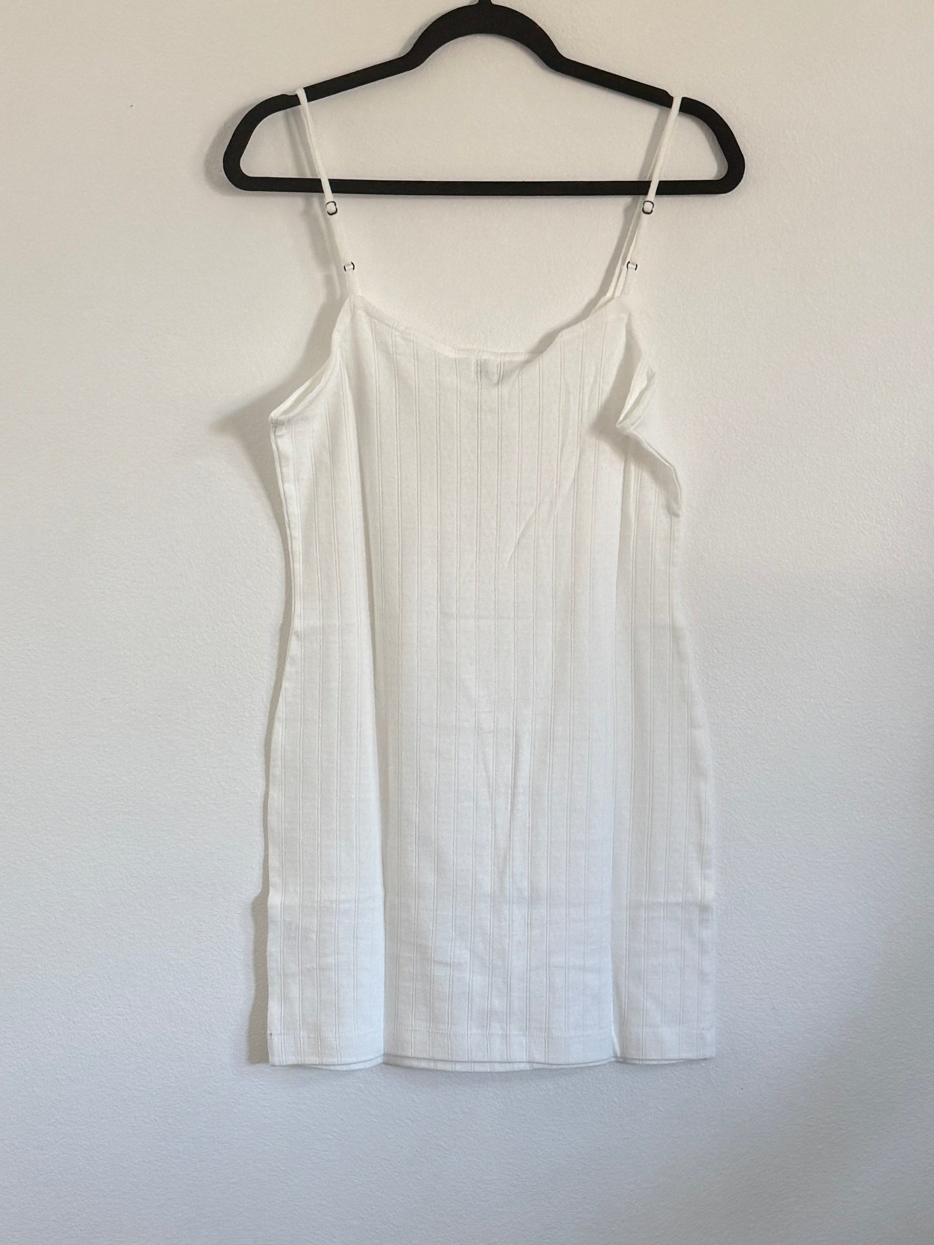 Leset Pointelle Tie Front Mini Dress – White | Alternate view