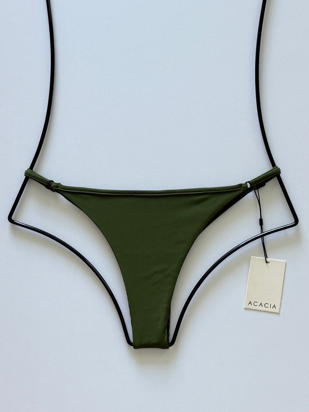 Acacia Swimwear Neema Ribbed Bikini Bottom - Basil